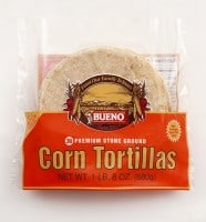 A package of 3 dozen of Bueno Foods Stone Ground Corn Tortillas