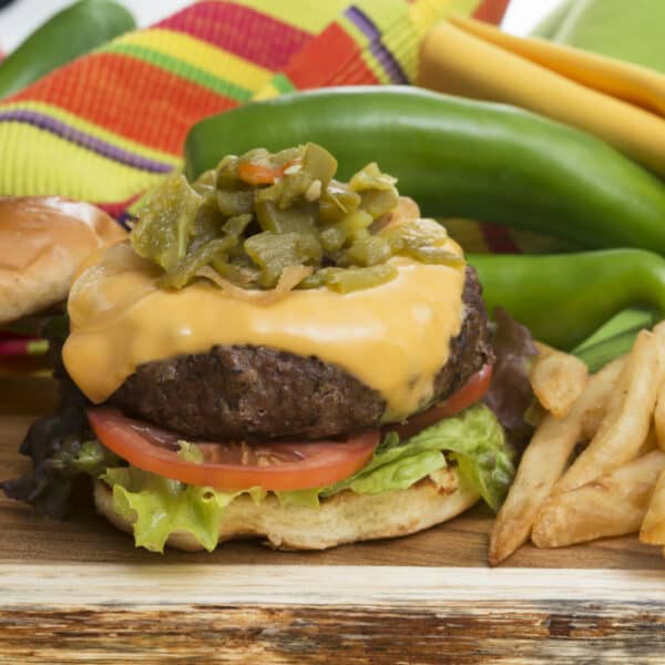 Hatch Green Chile Cheese Burgers - Bueno Foods